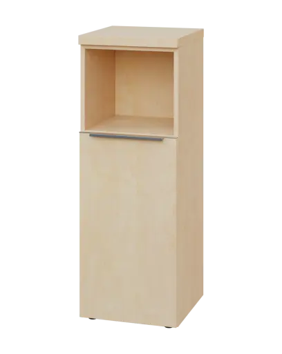 SIN 3 - 4DN kancelářská skříň, 1-dveřová/nika, levá, 1120x400x400, bříza světlá